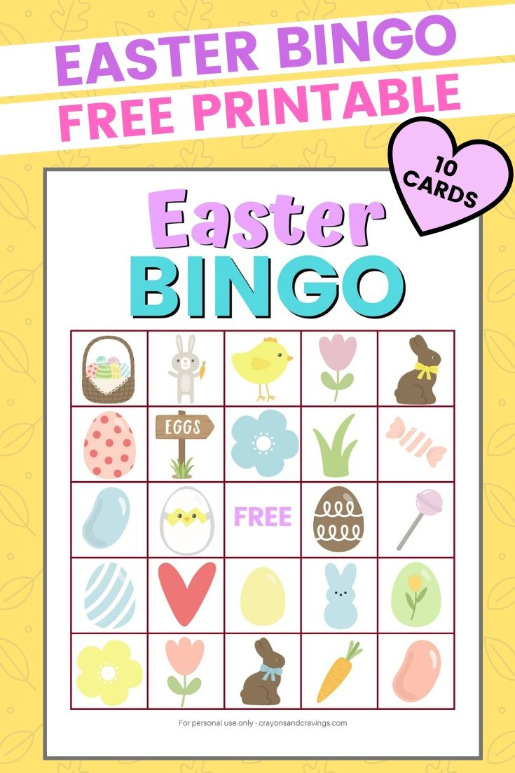 Easter Bingo Free Printable Easter Game With 10 
