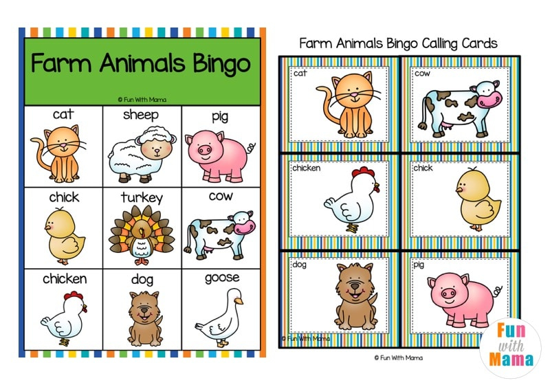 Farm Animal Bingo Printable Free Bingo Cards Fun With Mama