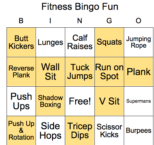 Fitness Bingo Fun The P E Geek Fitness Bingo Fun The P E Geek