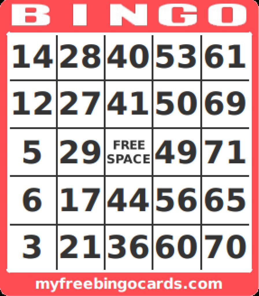 Free Printable Bingo Cards 1 75