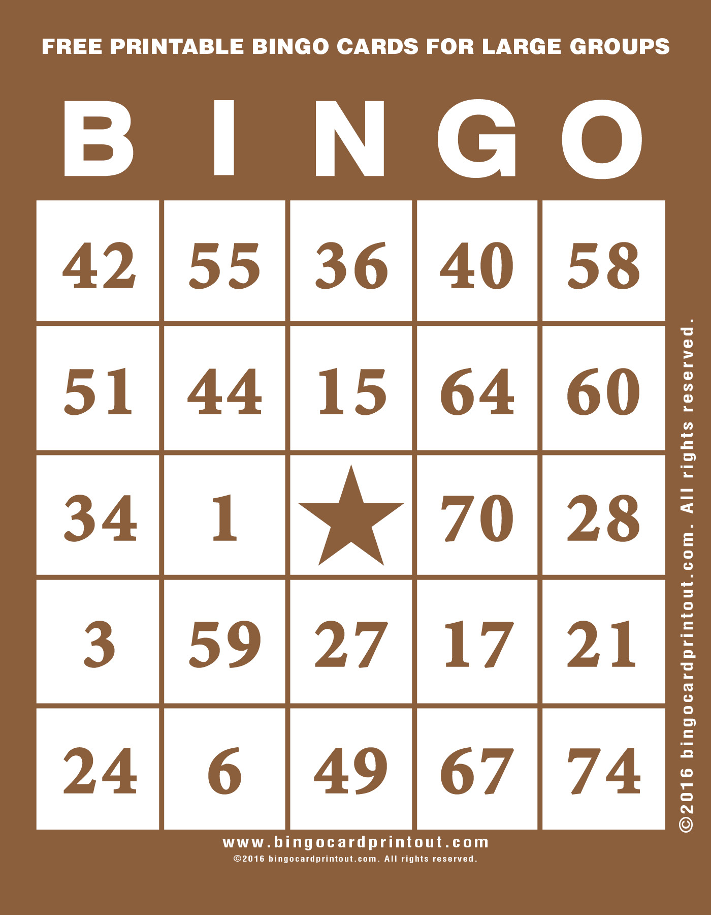 Free Printable Bingo Cards For Large Groups 