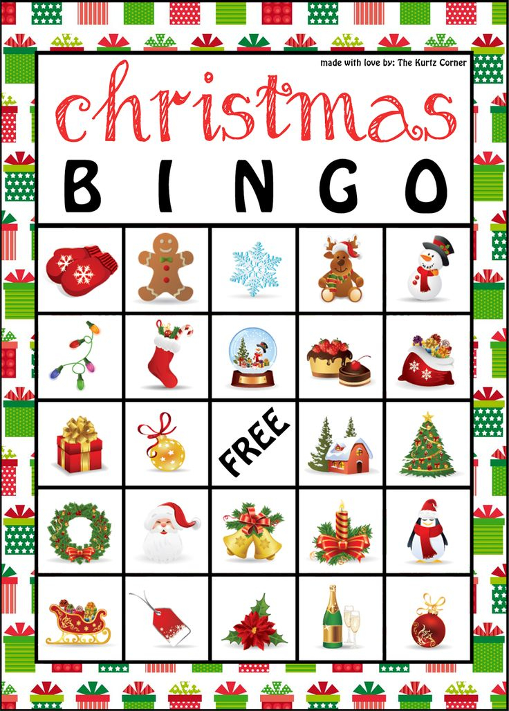 Free Printable Christmas BINGO Cards avec Images