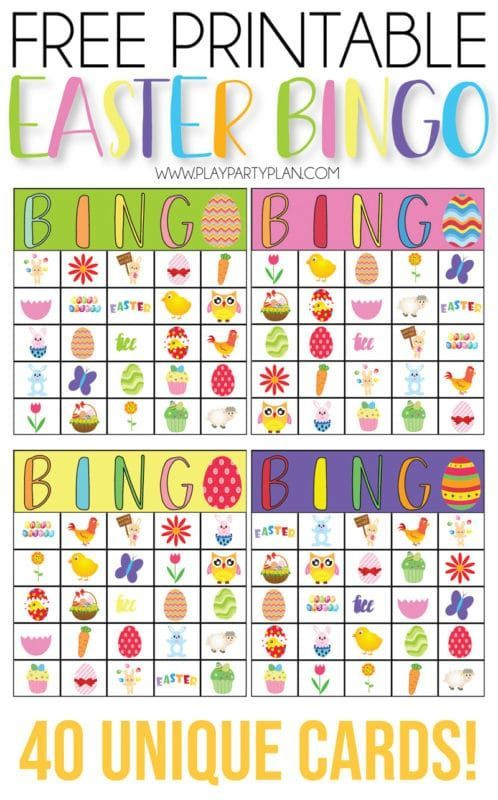 Free Printable Easter Bingo Cards Easter Printables Free 