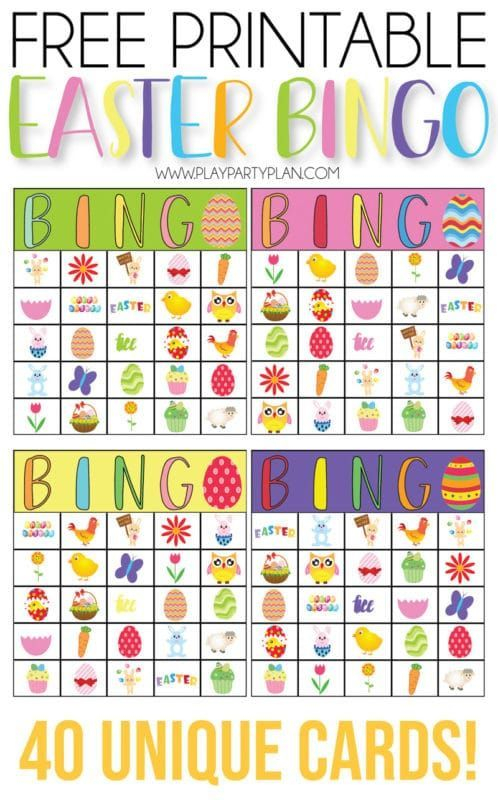 Free Printable Easter Bingo Cards Easter Printables Free