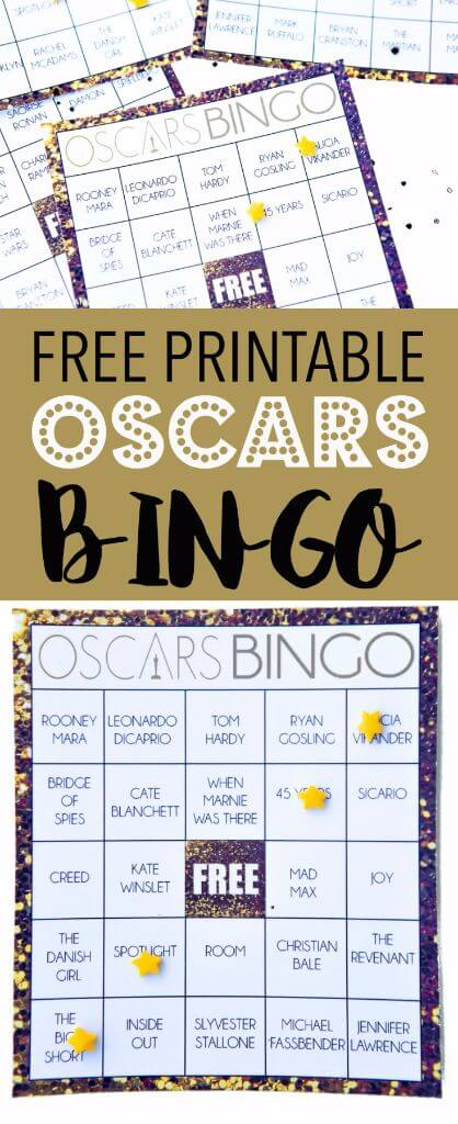 Free Printable Oscars Bingo Cards Play Party Plan