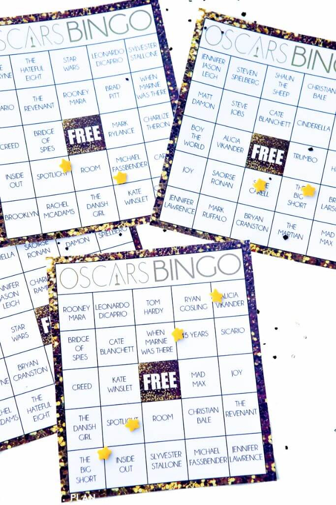 Free Printable Oscars Bingo Cards Play Party Plan