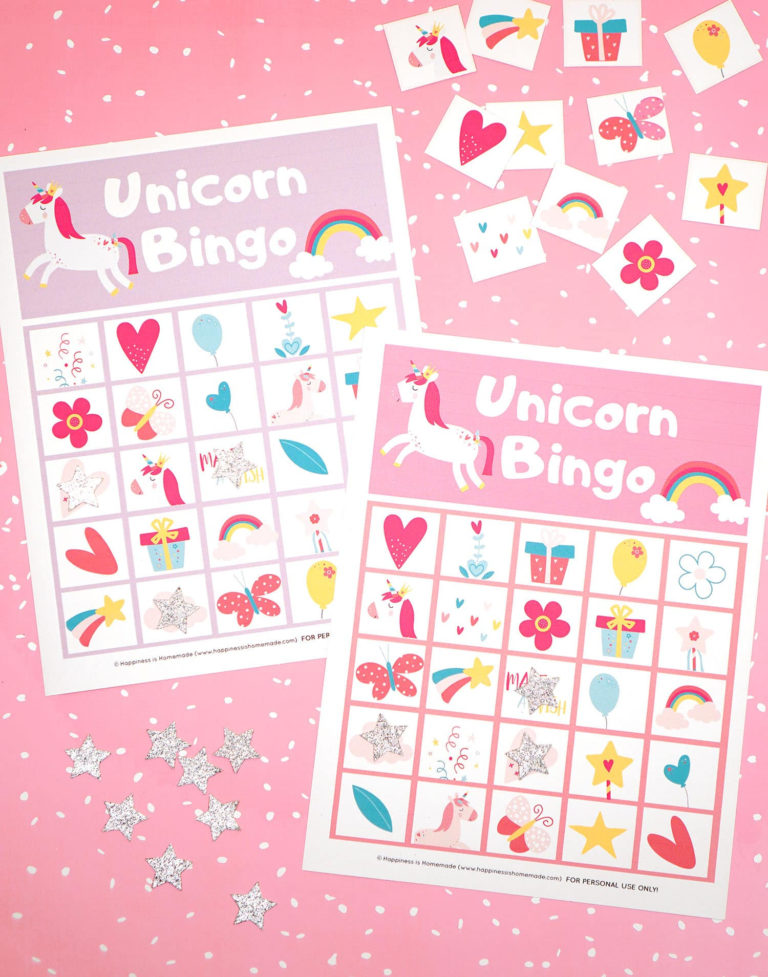 Free Printable Unicorn Bingo Game Happiness Is Homemade