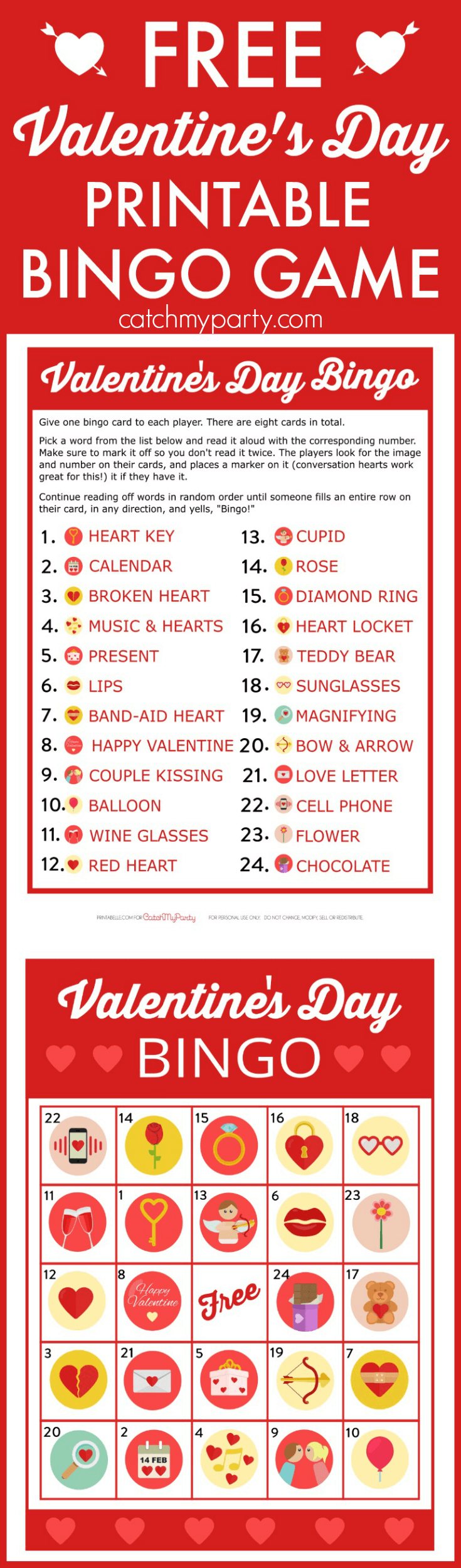 Free Valentine s Day Bingo Game Catch My Party