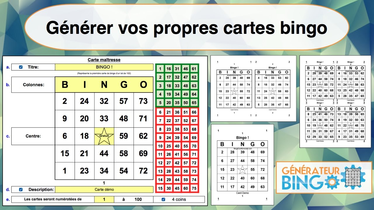 G n rateur De Cartes Bingo Excel Tutoriel YouTube