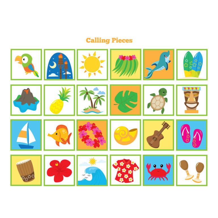 Hawaiian BINGO Game Kid s Printable Bingo Game Bingo