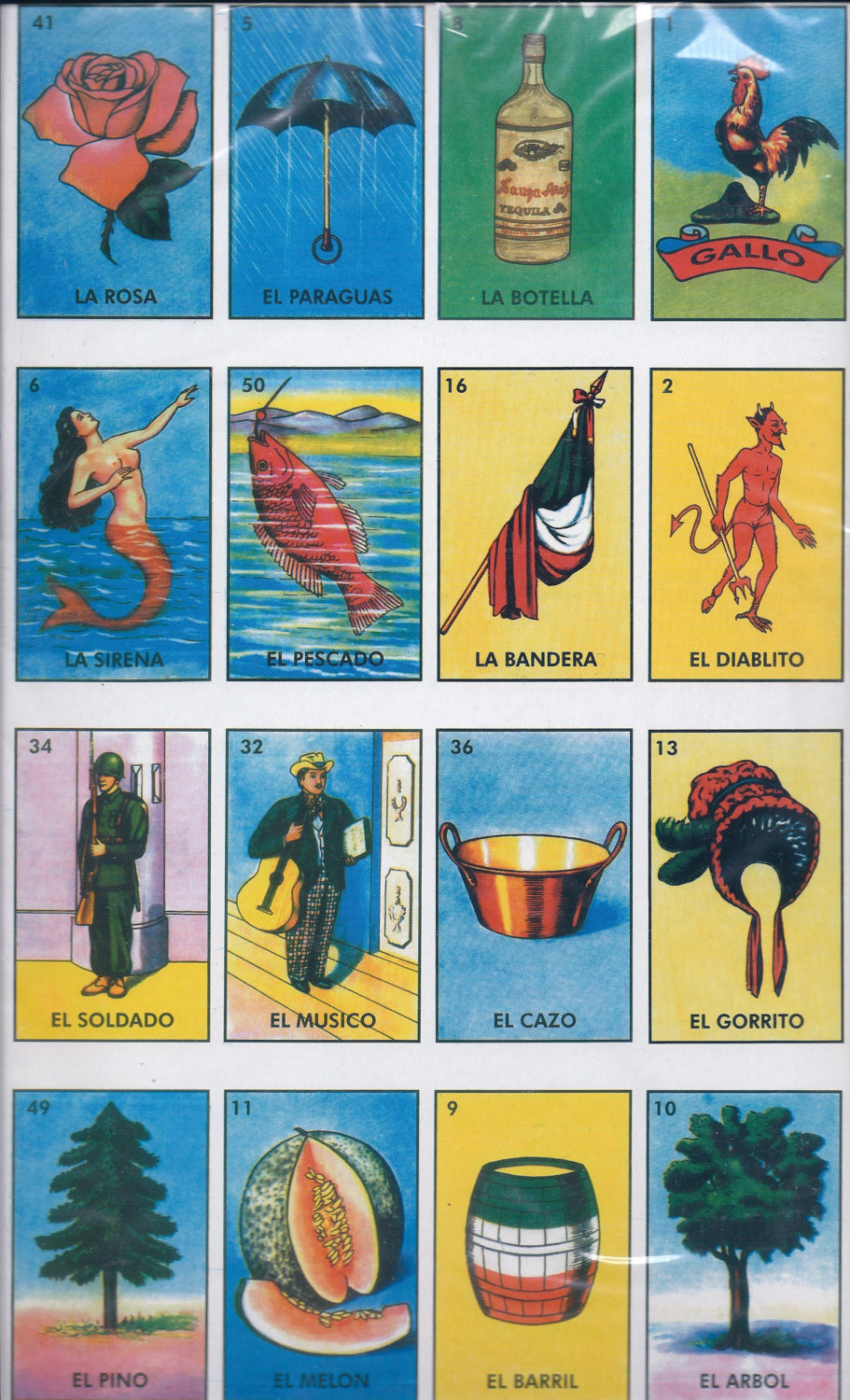 Large Loteria Mexican Bingo Card Game Large Loteria Mexican Bingo Card Game