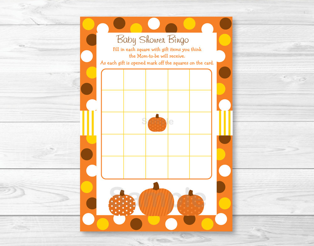Lil Pumpkin Autumn Harvest Printable Baby Shower Bingo Lil Pumpkin Autumn Harvest Printable Baby Shower Bingo