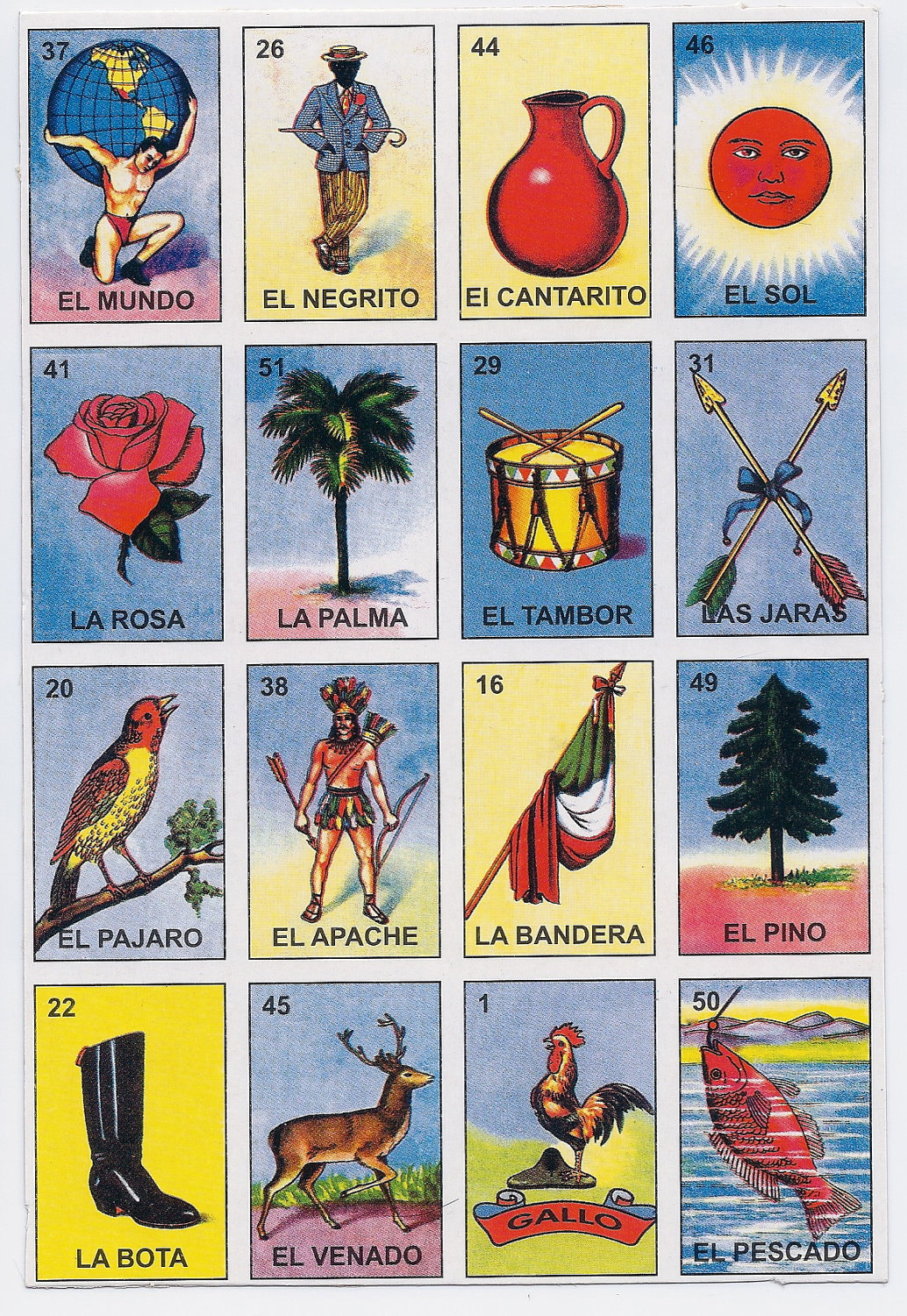 Loteria Mexican Bingo Card Game Set