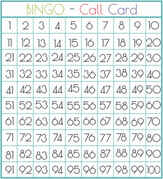 Number Bingo Numbers 1 100 Classroom Game By KM Classroom 