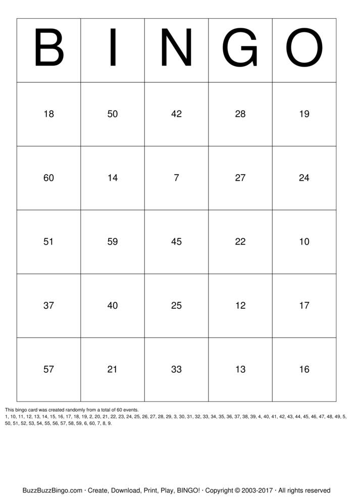 Numbers 1 60 Bingo Cards To Download Print And Customize 