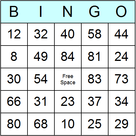 Numbers 1 To 90 Bingo Cards Printable Bingo Activity