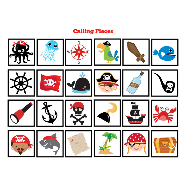 Pirate BINGO Game Kid s Printable Bingo Game Bingo