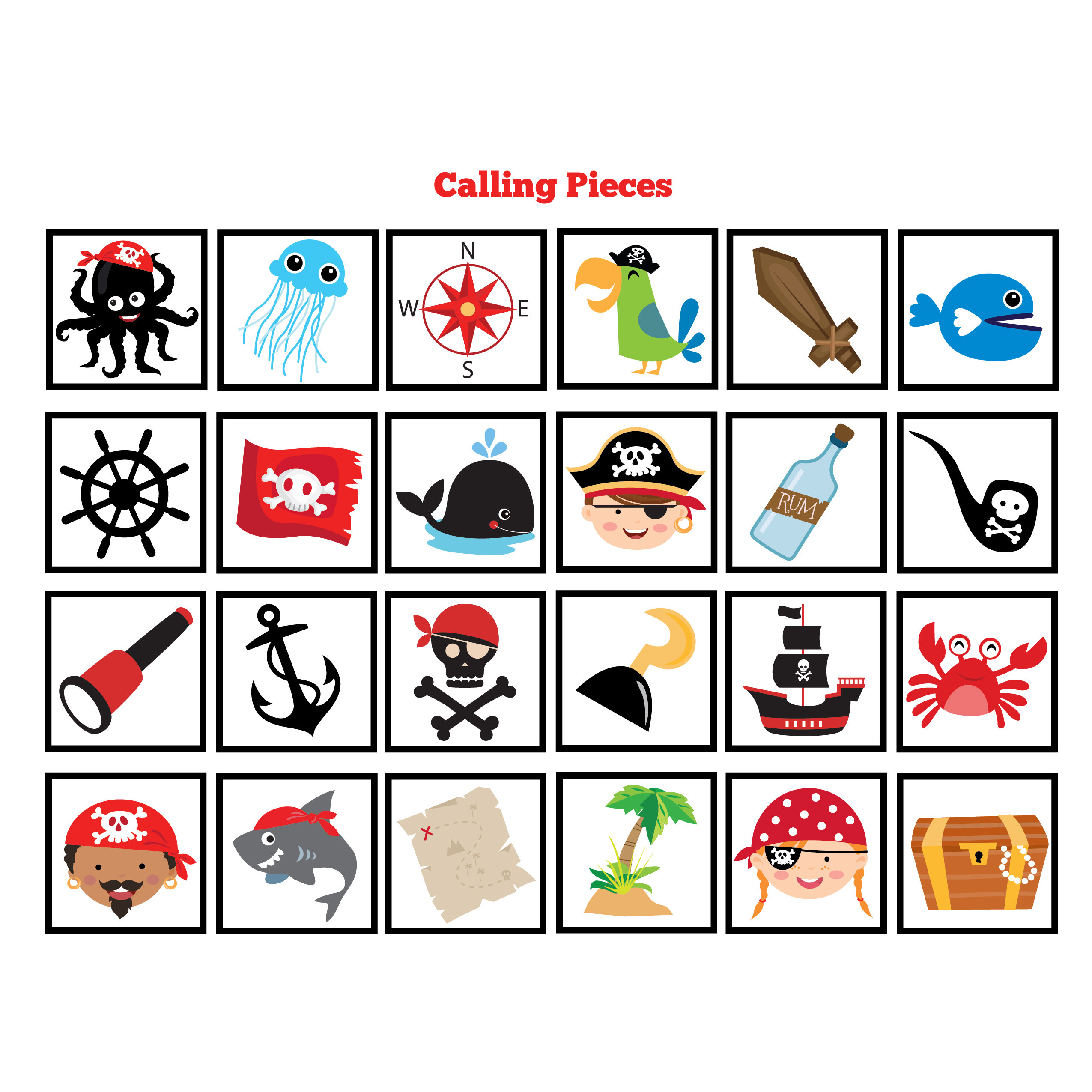 Pirate BINGO Game Kid S Printable Bingo Game Bingo Pirate BINGO Game Kid s Printable Bingo Game Bingo