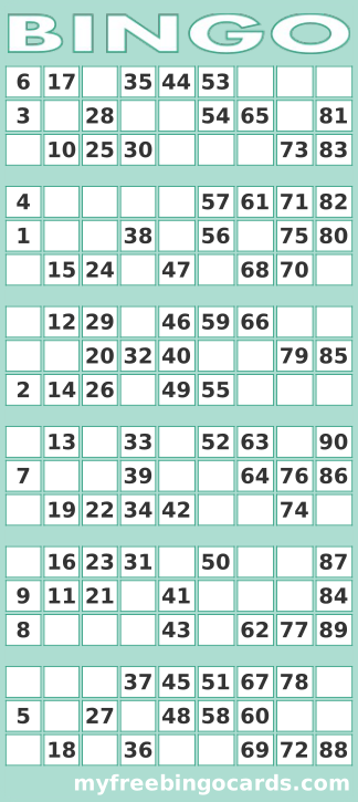 Printable 1 90 UK Bingo Card Generator Bingo Party 