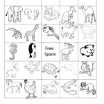 Printable Animal Bingo Card 5 Black And White Coloring