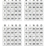 Printable Bingo Cards With Numbers Printable Numbers 1