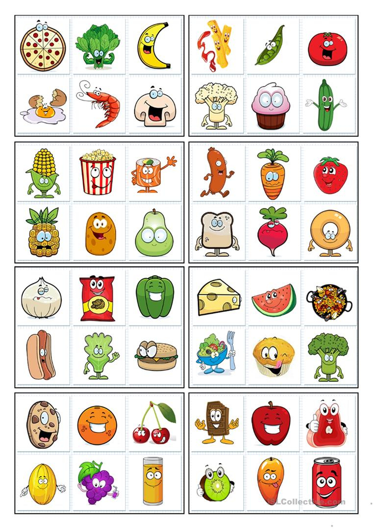 Printable Food Bingo Cards Printable Bingo Cards