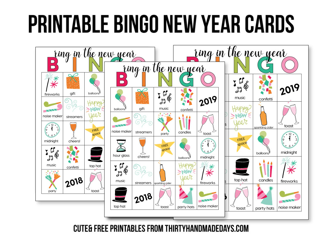 Printable New Year s Eve BINGO Sheets