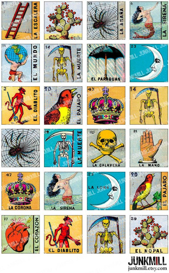 Printable Vintage Mexican Bingo Cards Printable Collage 