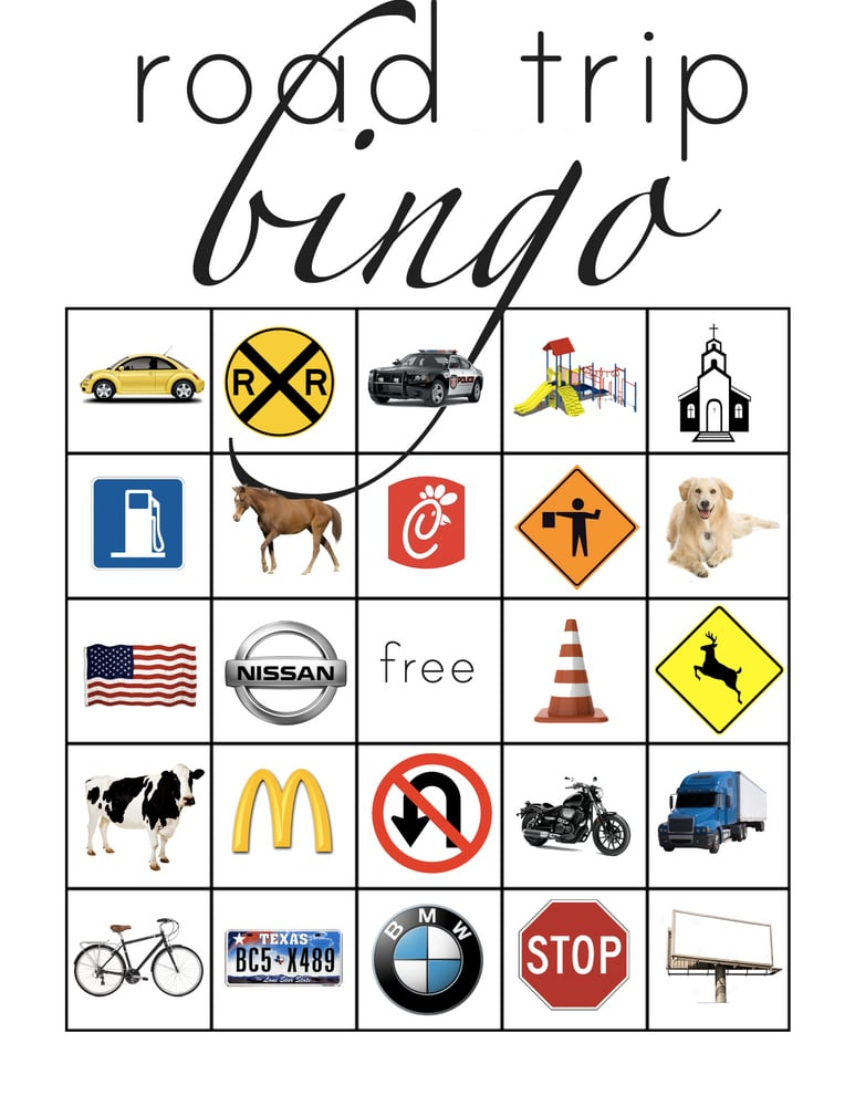 Road Trip Bingo Road Trip And Car Games For Kids 