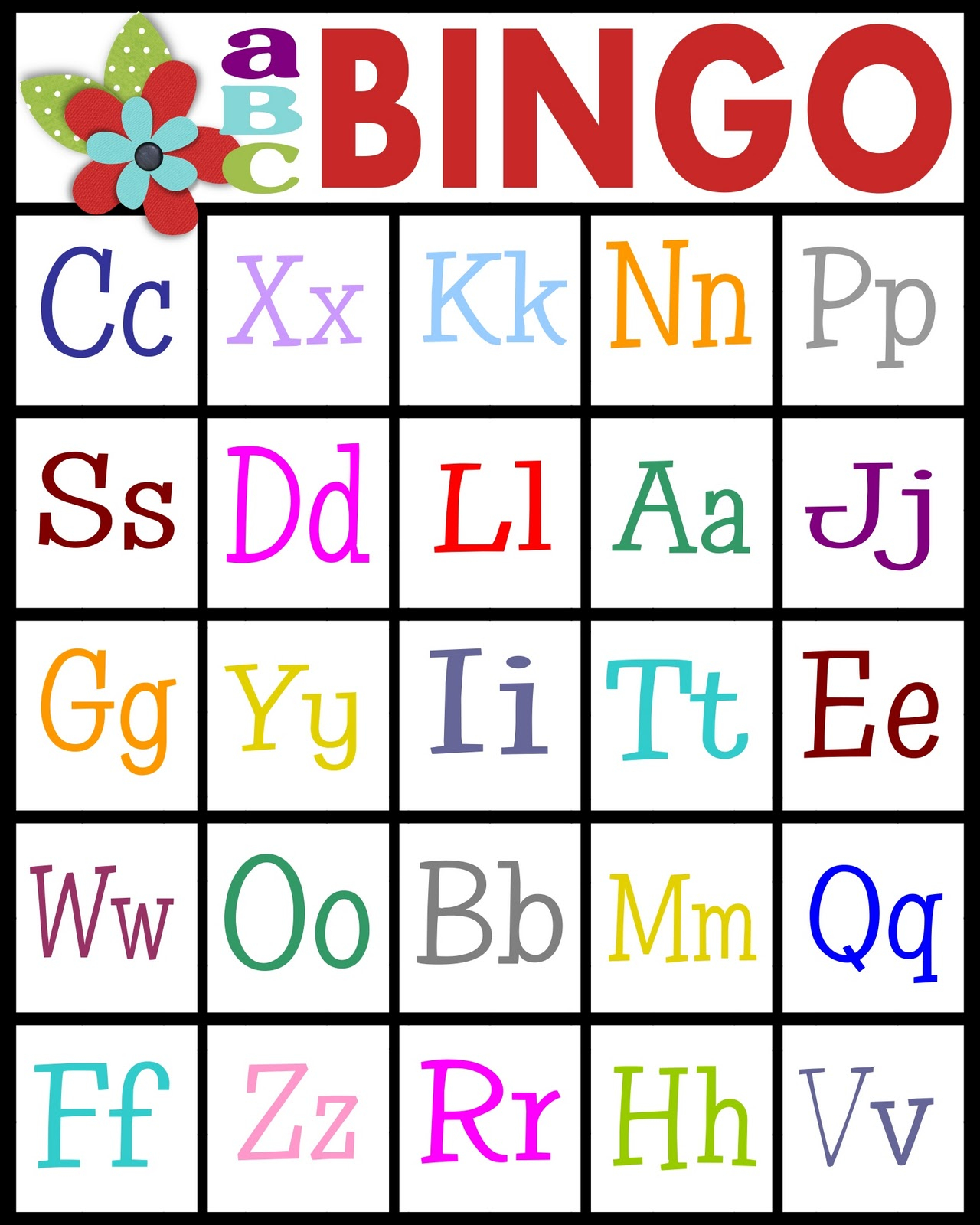Printable Abc Bingo Cards Printable Bingo Cards