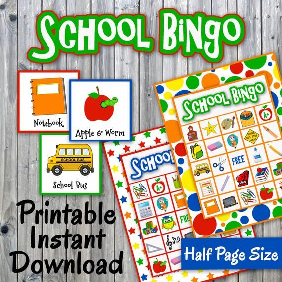 School Bingo Printable PDF 30 Different Cards End Of 