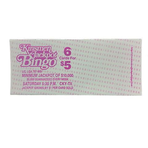 Single Card Kinsmen Jackpot Bingo In 2020 Jackpot 