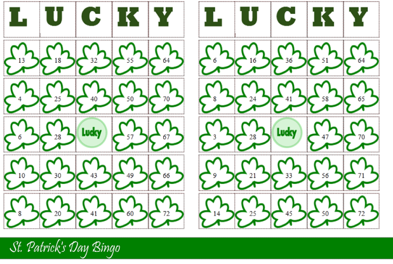 St Patrick s Day Bingo Card Generator Bingo Valentine