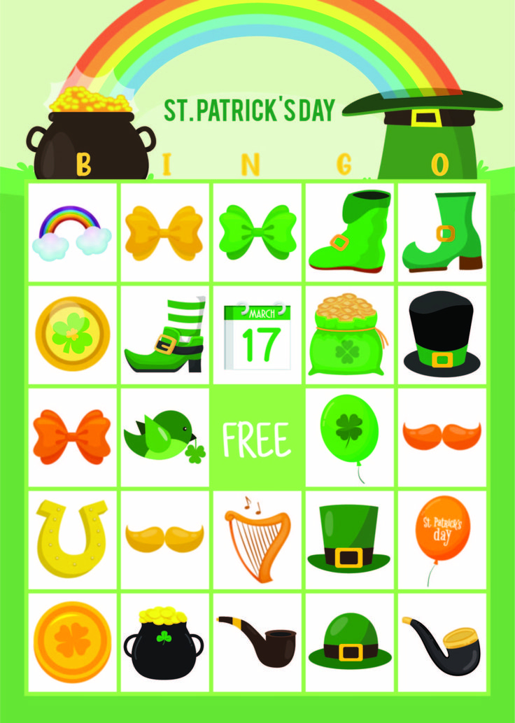 St Patrick s Day Bingo Free Printable In 2020 With 