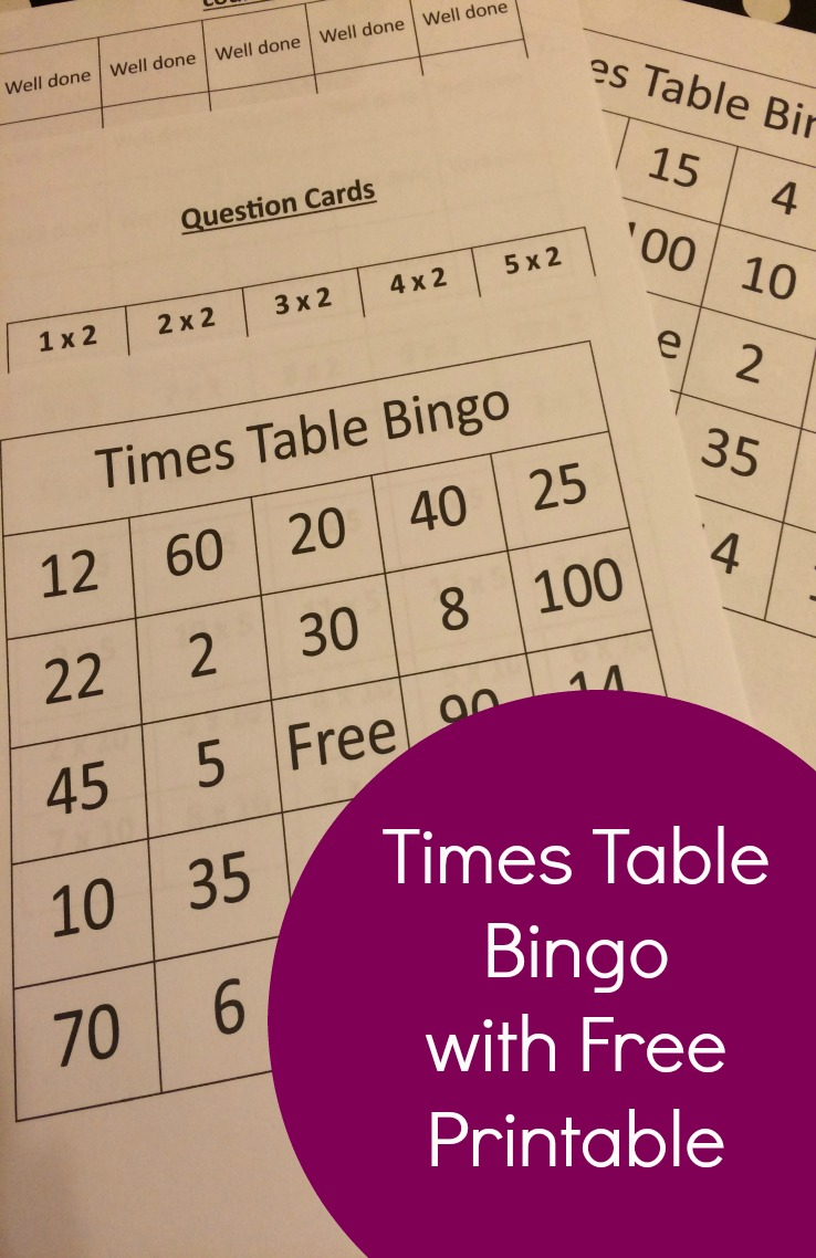 Times Table Bingo With Free Printable The Life Of Spicers