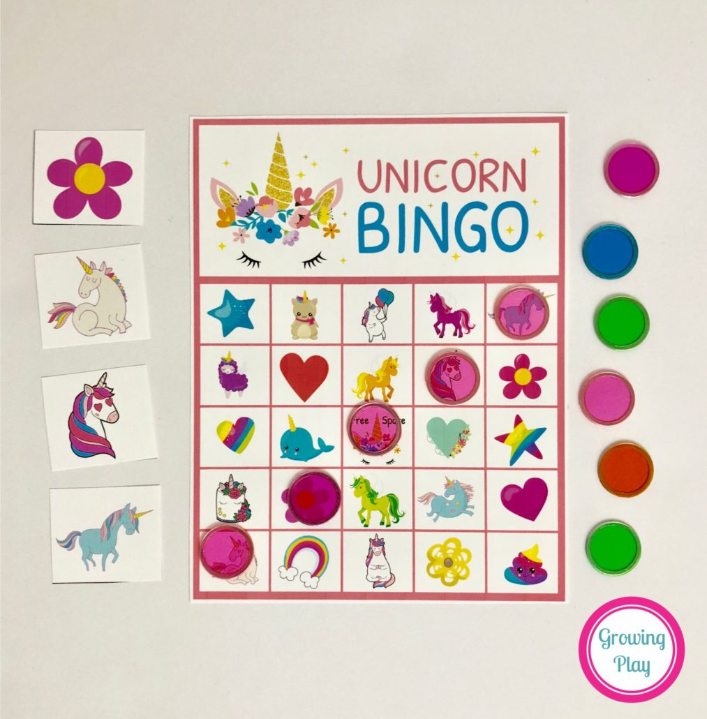 Unicorn Bingo Party Printable Instant Download Growing 