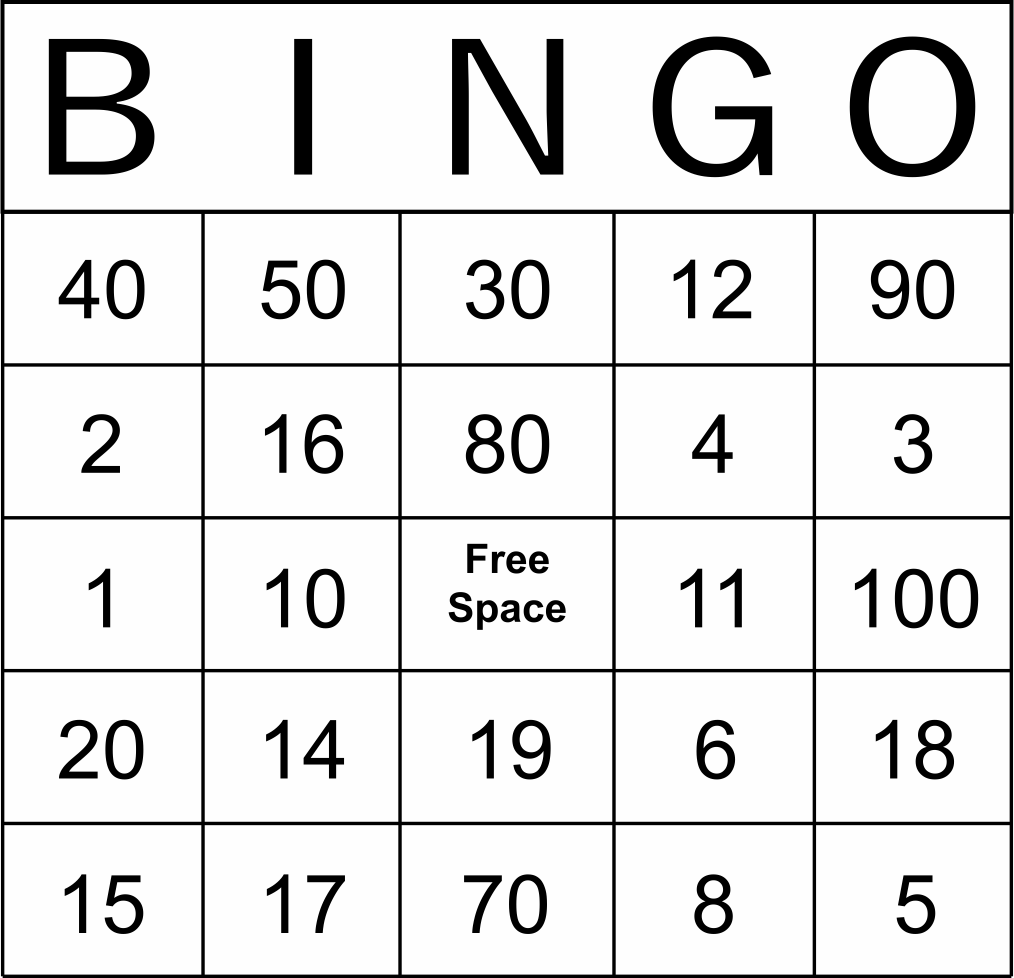 Bingo Number List Printable Free Printable Worksheet