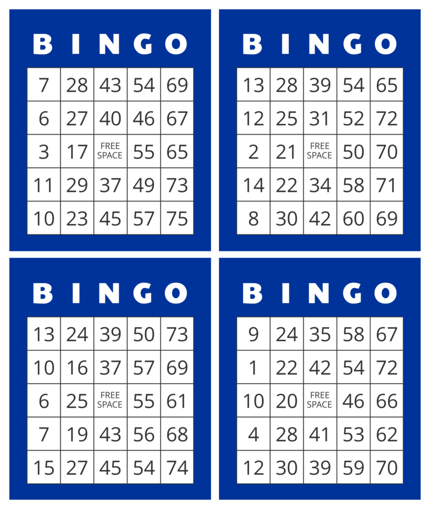 Bingo Cards 1 75 Printable