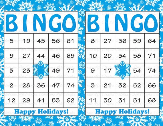 100 Christmas Happy Holidays Bingo Cards DIY Printable