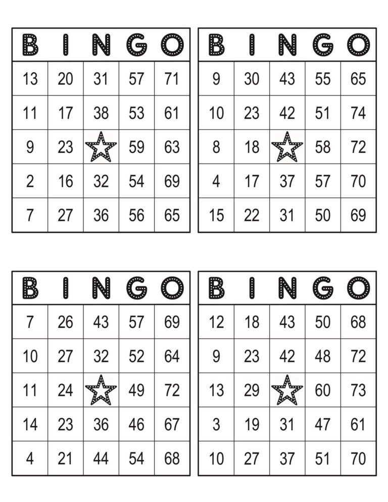 1000 Bingo Cards 4 Per Page Immediate Pdf Download