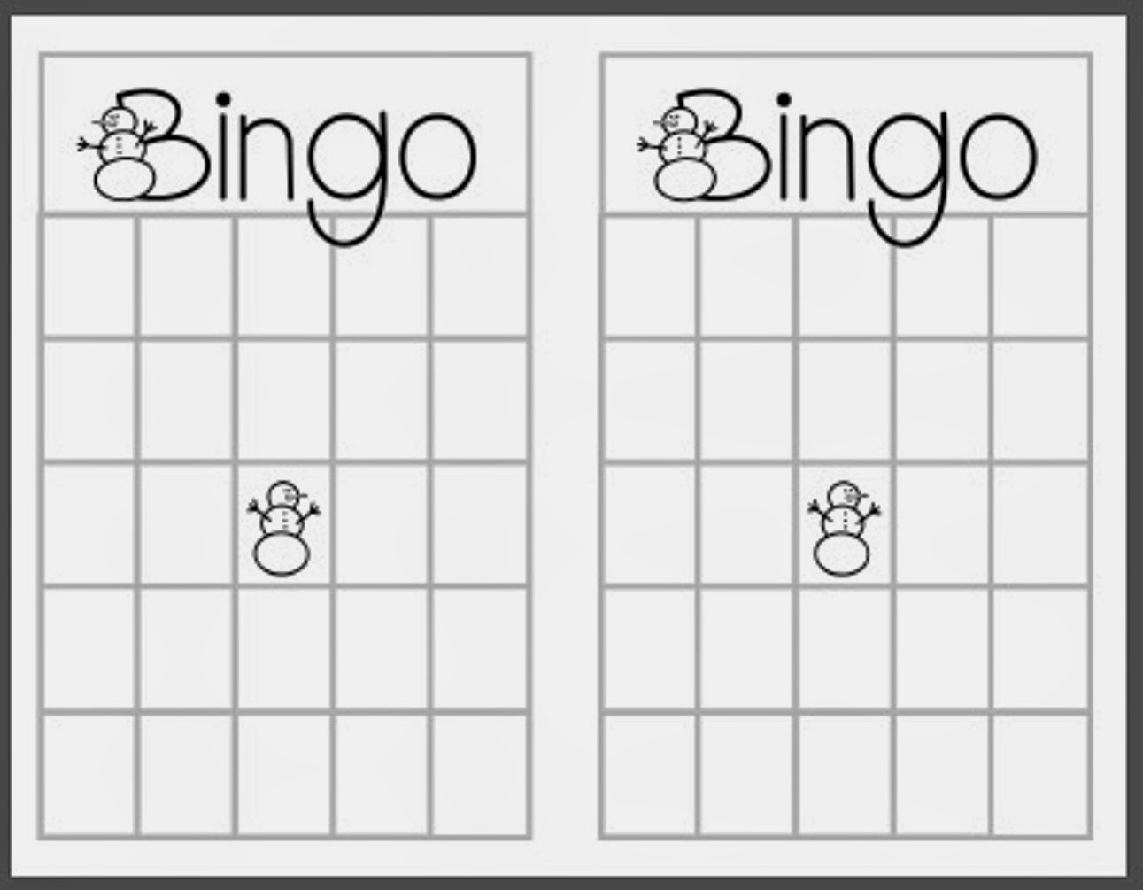 3 Blank Christmas Bingo Templates