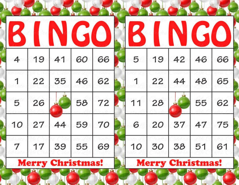 30 Merry Christmas Holiday Bingo Cards DIY
