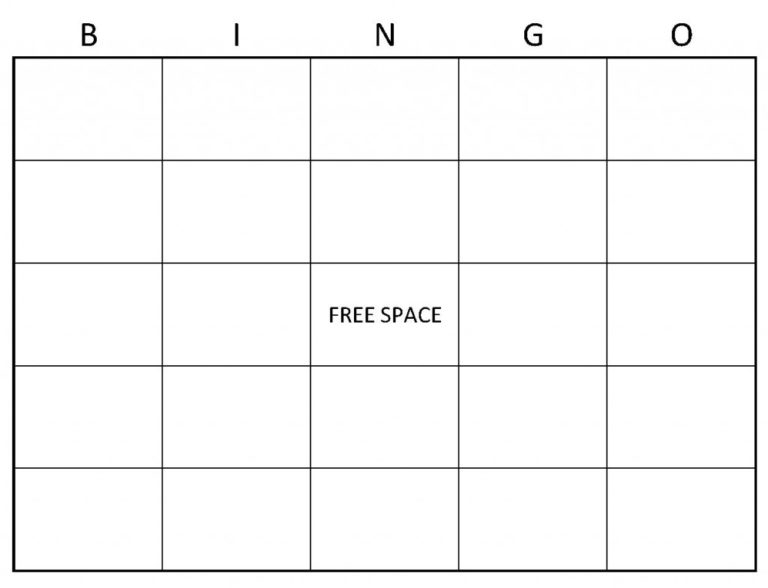 Blank Bingo Cards Blank Bingo Card Template