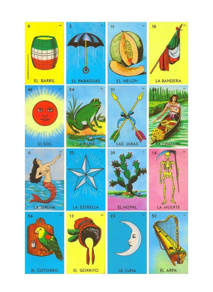 CartasNormal4x4 11 20 pdf Loteria Cards Collage