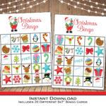 Christmas Bingo Party Game Instant Download 20