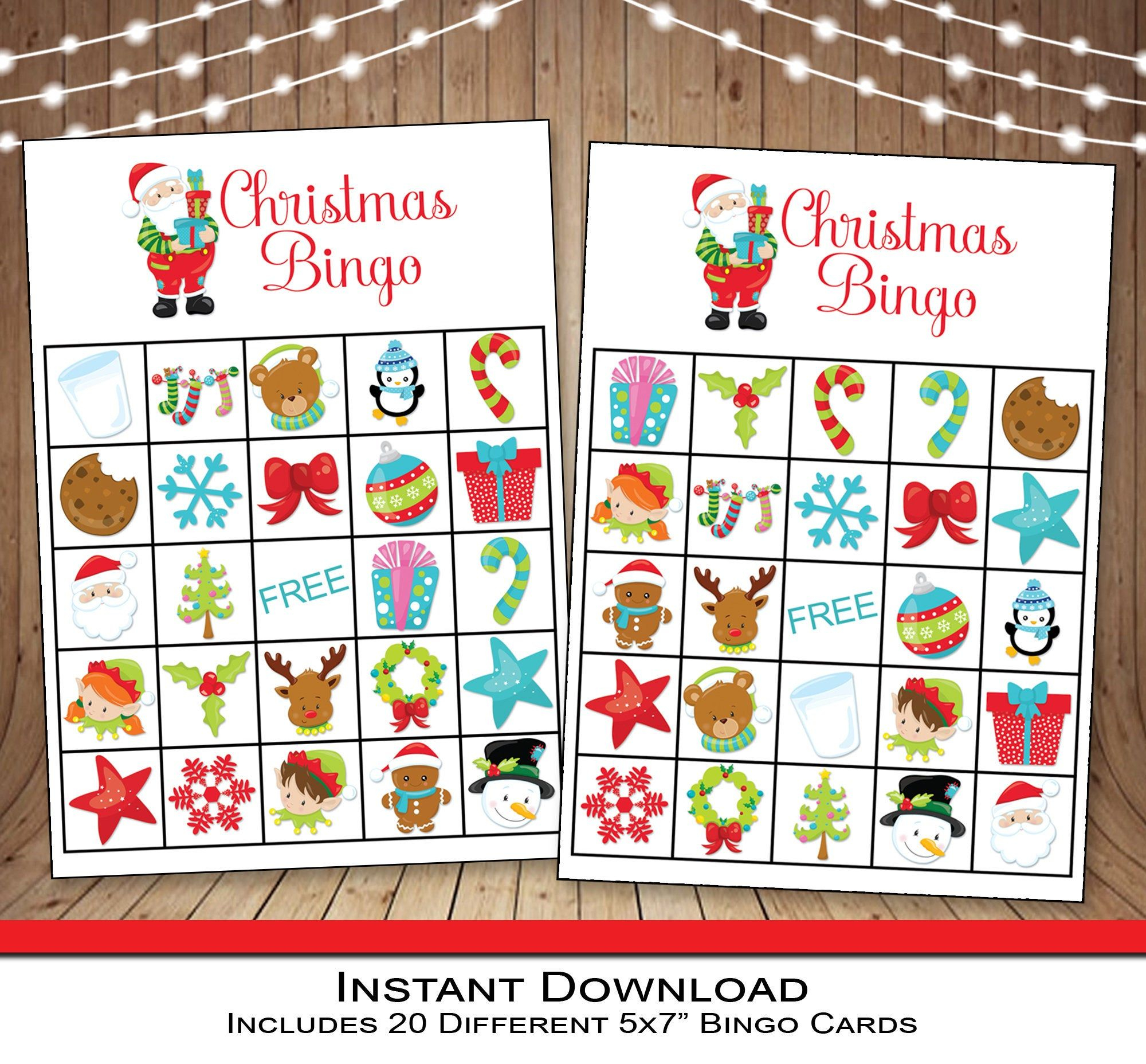 Christmas Bingo Party Game Instant Download 20 
