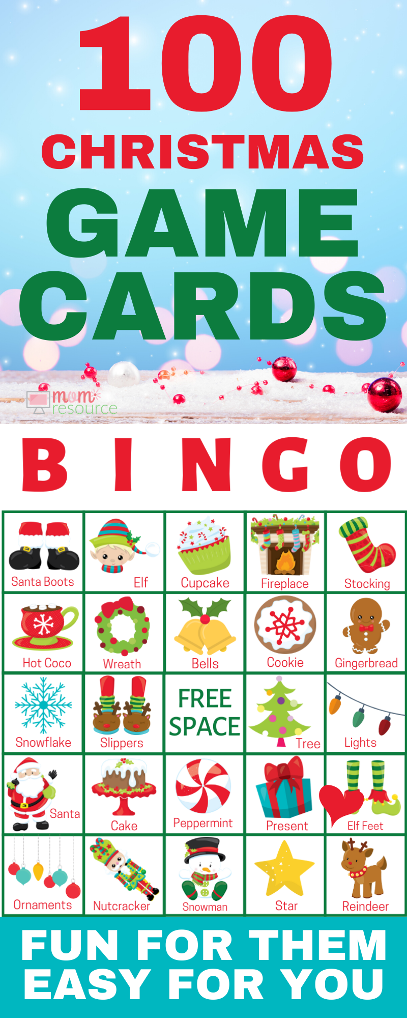 Christmas Bingo Printable Game Cards Perfect Printable 