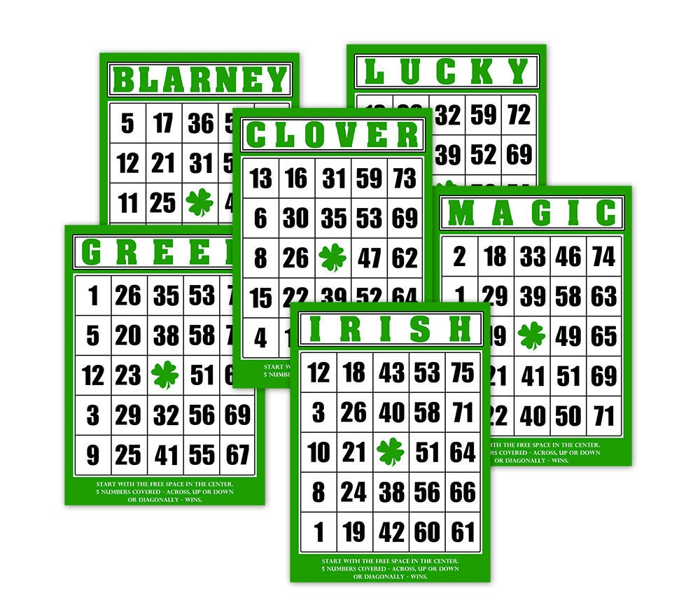 Digital St Patrick s Day Bingo Cards Ephemera Cards