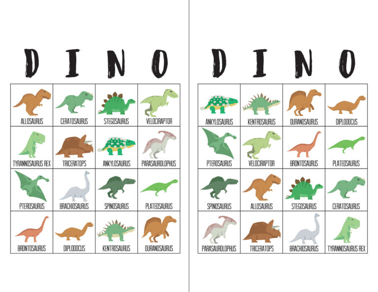Dinosaur Bingo Cards The Okie Home