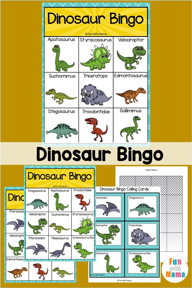 Dinosaur Bingo Printable Game For Kids Fun With Mama